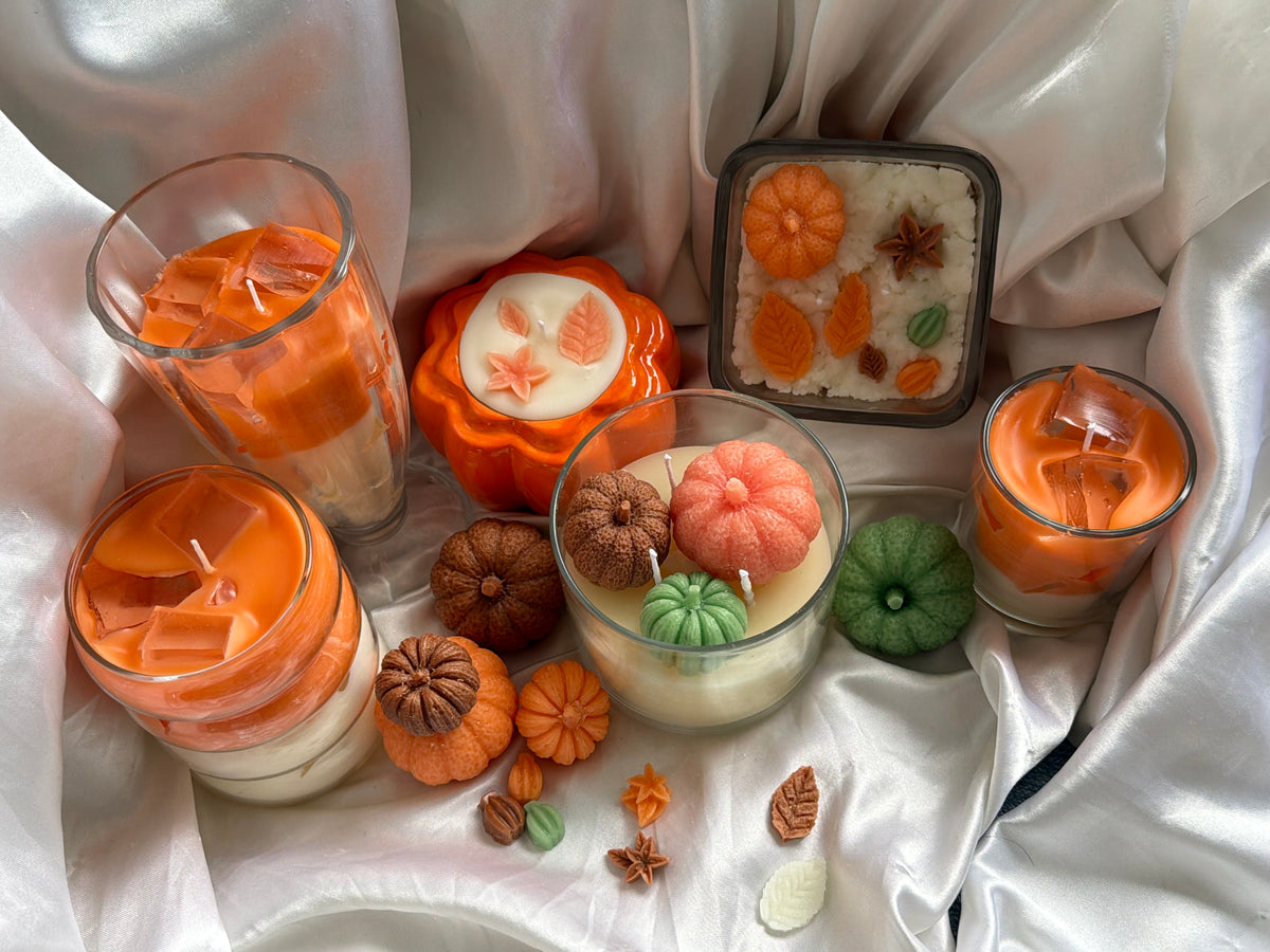 Chandelle- Trio de citrouilles