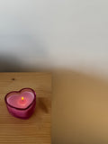 Cœur rose à la fraise en verre