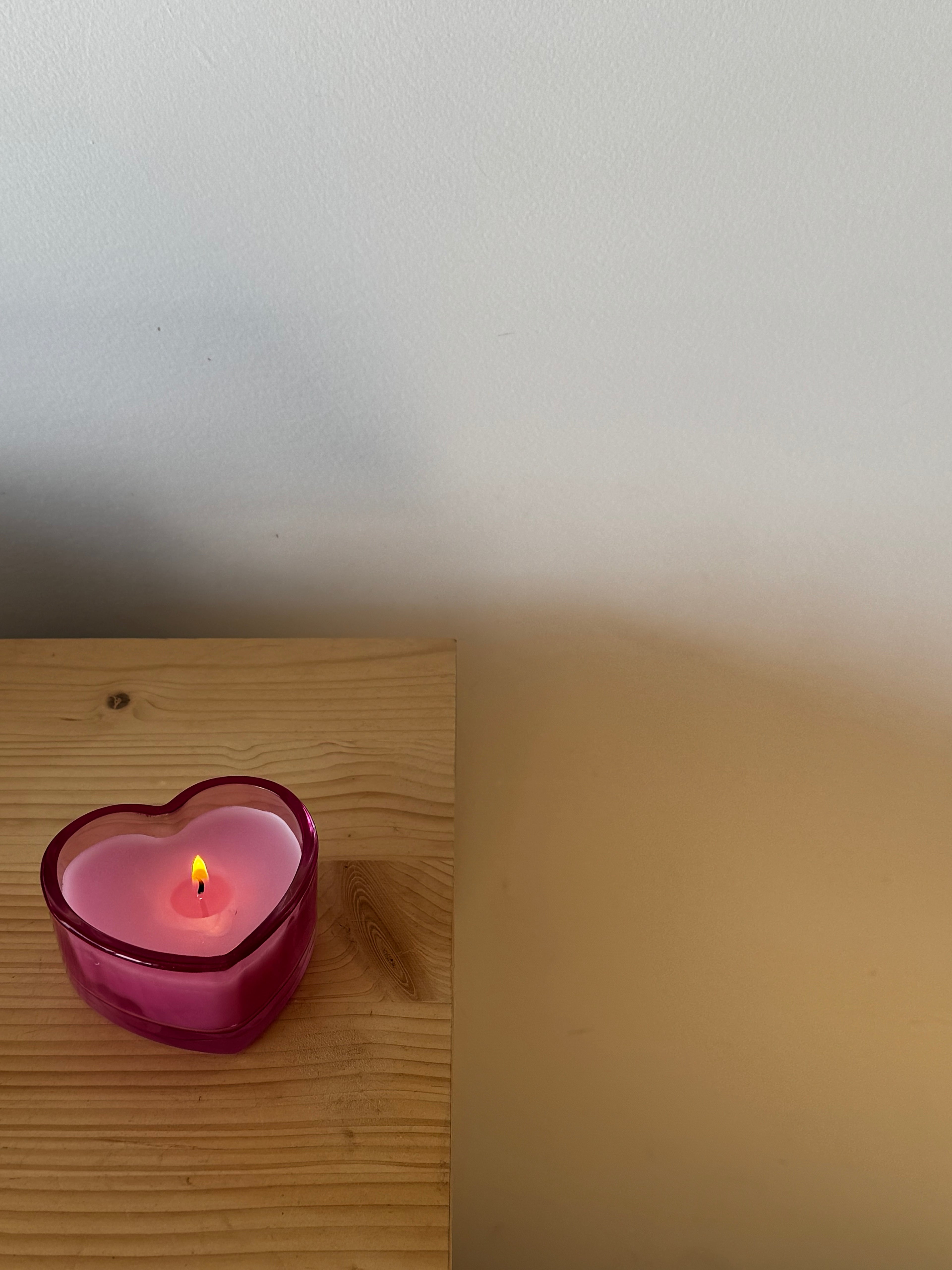 Cœur rose à la fraise en verre