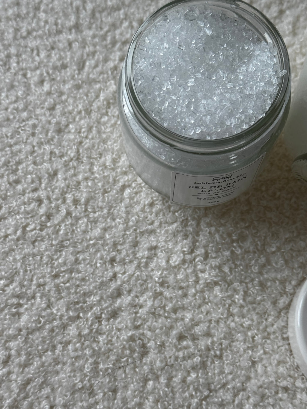 Sel naturel d’Epsom — LaMaisonRose & Co
Fait à la main • Format 450 g