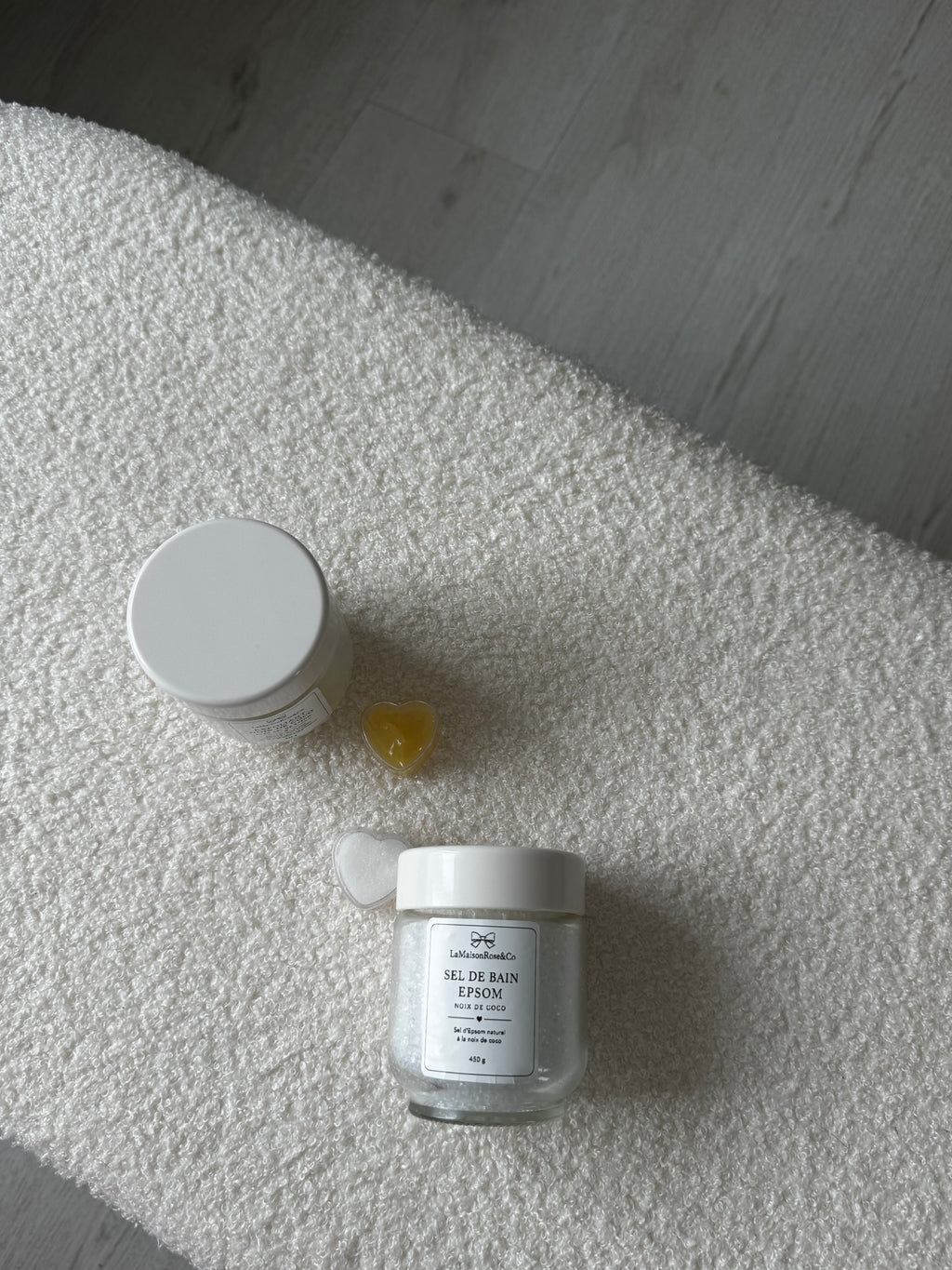 Sel naturel d’Epsom — LaMaisonRose & Co
Fait à la main • Format 450 g