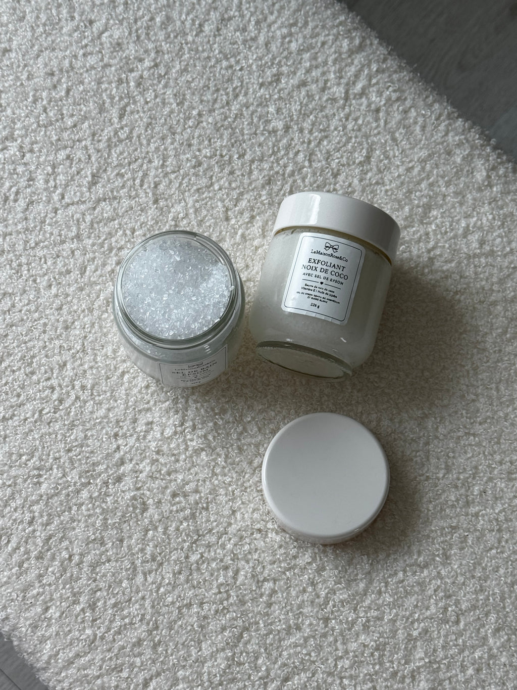 Sel naturel d’Epsom — LaMaisonRose & Co
Fait à la main • Format 450 g